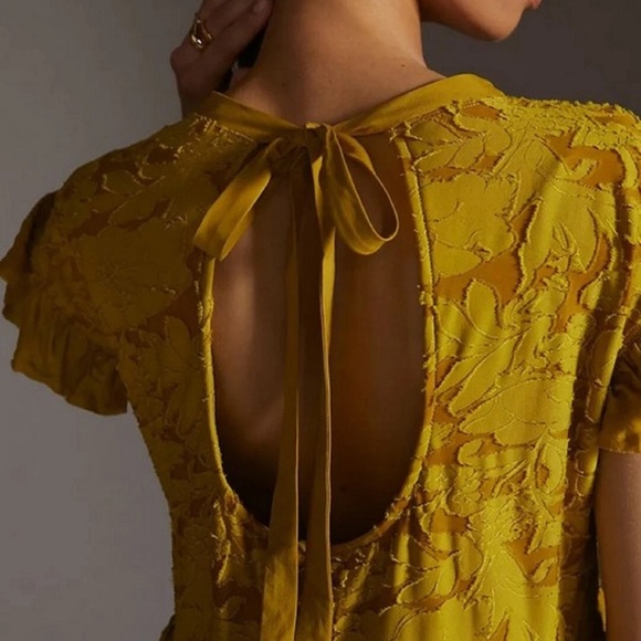 Anthropologie • Playful Floral Ruffle Knit Mini Dress - Picture 15 of 15